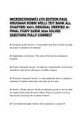 MICROECONOMICS 6TH EDITION PAUL  KRUGMAN ROBIN WELLS TEST BANK ALL  CHAPTERS 100&percnt; ORIGINAL VERIFIED A&plus;  FINAL STUDY GUIDE 2026 SOLVED  QUESTIONS FULLY CORRECT