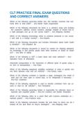 CLT PRACTICE FINAL EXAM QUESTIONS AND CORRECT ANSWERS