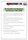 NJ Casualty Test Questions and Answers 100&percnt; PASS