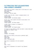 CLT PRACTICE TEST &lpar;V3&rpar; QUESTIONS AND CORRECT ANSWERS