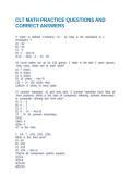 CLT MATH PRACTICE QUESTIONS AND CORRECT ANSWERS
