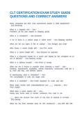 CLT PRACTICE FINAL EXAM QUESTIONS AND CORRECT ANSWERS
