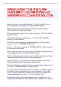 INTRODUCTION TO IT &lpar;PVEC&rpar; PRE ASSESSMENT 2026 QUESTIONS AND  ANSWERS WITH COMPLETE SOLUTION  
