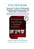 Test Bank for Bontrager&rsquo;s Textbook of Radiographic Positioning and Related Anatomy 11th Ed&period; by John Lampignano and Leslie E&period; Kendrick&period; All Chapters Covered&vert;&vert; 100&percnt; Verified Answers