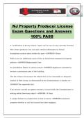 NJ Property Producer License Exam Questions and Answers 100&percnt; PASS