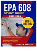 EPA 608 Study Guide 2023&ndash;2024&colon; Comprehensive Exam Prep &vert; COMPLETED with accurate Answers and Tips for ACING&period;