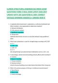 ILLINOIS STRUCTURAL ENGINEER &lpar;SE&rpar; MOCK EXAM  QUESTIONS FORM A REAL EXAM LATEST 2026-2027  UPDATE WITH 100 QUESTIONS & 100&percnt; CORRECT  DETAILED ANSWERS GRADED A&plus; &lpar;BRAND NEW&excl;&excl;&rpar; 