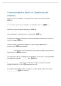 Communications Midterm Questions and  answers 