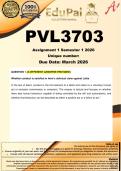 PVL3703 Assignment 1 &lpar;COMPLETE ANSWERS&rpar; Semester 1 2026 - DUE  March 2026