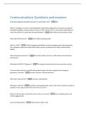 Communications Questions and answers 