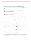 Communications Questions and answers 