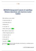 BIOS256 Integrated Control of Acid-Base  Balance Questions and Answers Latest  Update 