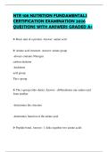 NTR 108 HUMAN NUTRITION TEST BANK COMPLETE QUESTIONS 2026 SOLUTIONS GRADED A&plus;