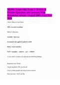NR446- Leadership Exam 1- Review & Practice Questions and Answers&vert; With Rationales&vert; Already Graded 100&percnt; Pass&vert; New 2026