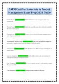 CAPM Certified Associate in Project Management Exam Prep 2026 Guide