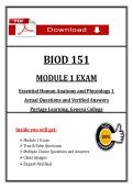 BIOD 151 Module 1 Exam &lpar;2026&sol;2027&rpar; &vert; Anatomy & Physiology I &vert; Portage Learning &lpar;PDF&rpar;