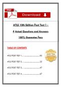 ATLS 10th Edition Ṗost Test 1 -  4 Actual Questions and Answers  100&percnt; Guarantee Ṗass 