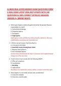 ILLINOIS REAL ESTATE BROKER EXAM QUESTIONS FORM  A REAL EXAM LATEST 2026-2027 UPDATE WITH 100  QUESTIONS & 100&percnt; CORRECT DETAILED ANSWERS  GRADED A&plus; &lpar;BRAND NEW&excl;&excl;&rpar; 