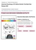 Abnormal Psychology 16th Edition Butcher Test Bank