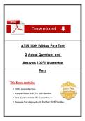 ATLS 10th Edition Ṗost Test  3 Actual Questions and  Answers 100&percnt; Guarantee  Ṗass 