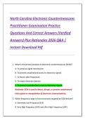 North Carolina Electronic Countermeasures  Practitioner Examination Practice  Questions And Correct Answers &lpar;Verified  Answers&rpar; Plus Rationales 2026 Q&A &vert;  Instant Download Pdf 