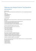 Cybersecurity Analyst Practice Test Questions  and answers