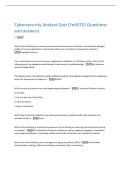 Cybersecurity Analyst Quiz &lpar;FedVTE&rpar; Questions  and answers 