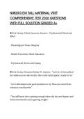 NURS 329 ACTUAL TEST PAPER 2026 QUESTIONS WITH SOLUTIONS GRADED A&plus;