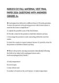 NURS 329 FINAL EVALUATION PAPER 2026 QUESTIONS WITH ANSWERS GRADED A&plus;