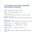 CLT GRAMMAR TEST PREP QUESTIONS AND CORRECT ANSWERS