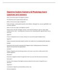 Digestive System Anatomy & Physiology Exam  questions and answers 