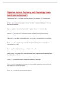 Digestive System Anatomy and Physiology Exam  questions and answers 