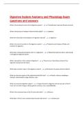 Digestive System Anatomy and Physiology Exam  questions and answers 