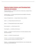 Digestive System Anatomy and Physiology Exam  questions and answers 