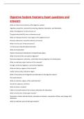 Digestive System Anatomy Exam questions and  answers