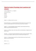Digestive System Physiology Exam questions and  answers 