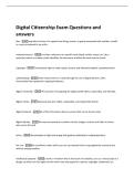 Digital Citizenship Exam Questions and  answers 