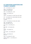 CLT 3040 EXAM 5 QUESTIONS AND CORRECT ANSWERS