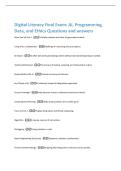 Digital Literacy Final Exam&colon; AI&comma; Programming&comma;  Data&comma; and Ethics Questions and answers 