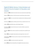 Digital & Media Literacy&colon; Critical Analysis and  Ethical AI Use for Grades 9&ndash;12 Questions and  answers 