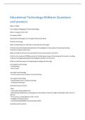 Educational Technology Midterm Questions  and answers 