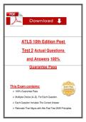 ATLS 10th Eḍition Post  Test 2 Actual Questions  anḍ Answers 100&percnt;  Guarantee Pass 