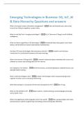 Emerging Technologies in Business&colon; 5G&comma; IoT&comma; AI  & Data Hierarchy Questions and answers 