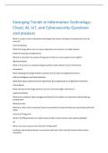 Emerging Trends in Information Technology&colon;  Cloud&comma; AI&comma; IoT&comma; and Cybersecurity Questions  and answers 