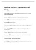 Emotional Intelligence Exam Questions and  answers 