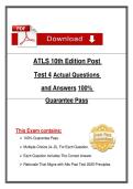 ATLS 10th Edition Post  Test 4 Actual Questions  and Answers 100&percnt;  Guarantee Pass