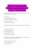 Praxis 5311 Library Media Specialist Exam Questions and Answers &vert; Updated 2026
