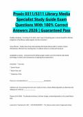 Praxis 0311&sol;5311 Library Media Specialist Study Guide Exam Questions With 100&percnt; Correct Answers 2026 &vert; Guaranteed Pass
