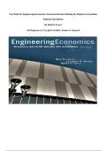 Test Bank for Engineering Economics&colon; Financial Decision Making for Engineers &lpar;Canadian Edition&rpar; 6th Edition &ndash; Niall M&period; Fraser &vert; Complete Test Bank Chapters 1&ndash;12
