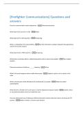 Fire Service Communications Questions and answers